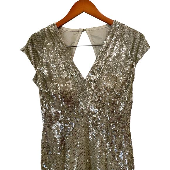 Escada Deienna Sequin Cocktail Dress US 6 100% Silk Open Back Formal Glam Party - Picture 13 of 16